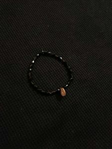Black Heart Lock Charm Bracelet