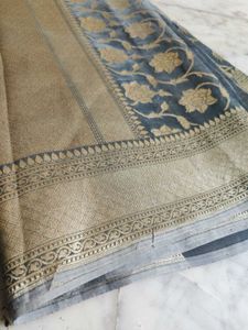 Grey Golden Pattu Saree
