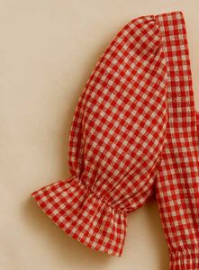 Red Gingham Peplum Top