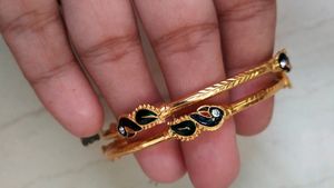 Peacock Design Beautiful Golden Bangles