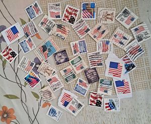 40STAMPS : Rare Set USA Flag + StatueOfLibery