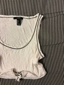 White Tie-Front Tank Top