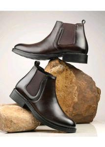 Brown Leather Chelsea Boots - Size 10
