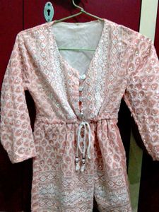 Peach Embroidered Kurta