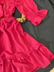 Pink Off shoulder Dress
