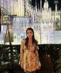 Floral Metallic Mini Dress