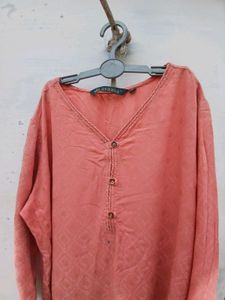 AVAASA PEACH KURTHI TOP | Size - S 87cm - ₹99 Only