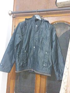 Black Colour Medium Size Jacket With Buttons Zip