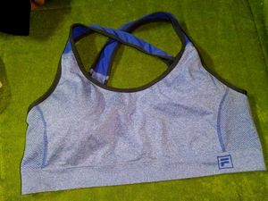 Fila Gray &amp; Blue Criss-Cross Sports Bra