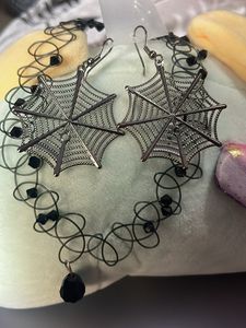 Spider Web Goth Earrings