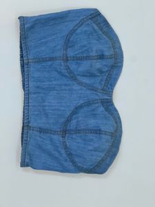 Denim Bandeau Top