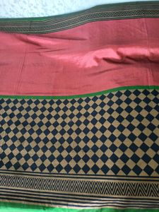 2 Combo Sarees - Red&amp;Black&amp;White And BrickRed&amp;Blac