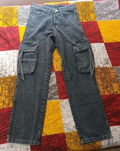 Vintage Wash Cargo Jeans
