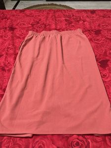 Athens Coral  Midi Skirt with Pockets