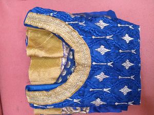 Less used Georgette Anarkali Kurti+Dupatta-NavyBlu