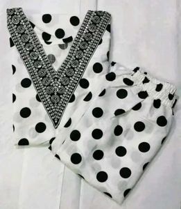 Polka Dot Embroidered Top