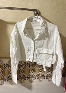 White Cropped Shirt