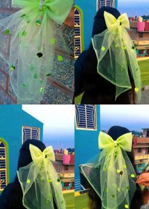 long teil bow hair clip
