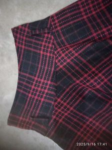 Red &amp; Black Plaid Mini Skirt