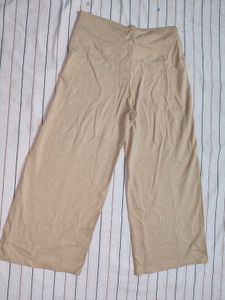 Khaki Pants Woman With Side Zip