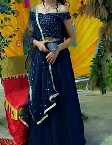 Heavy Beautiful Off shoulder Lengha