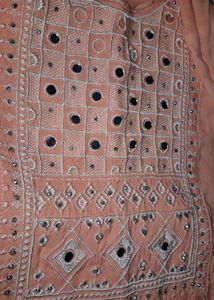 Peach Embroidered Kurta Smark Set For Girls
