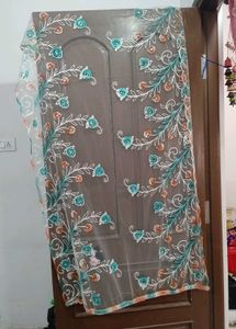 Floral Embroidered Net Dupatta