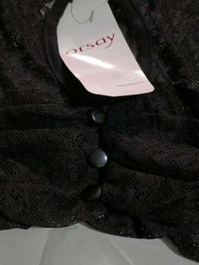 Black Mesh Ladies Top