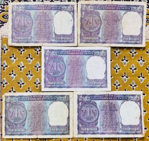 Very Rare 1980 Rs-“1” 5 notes,Good condition