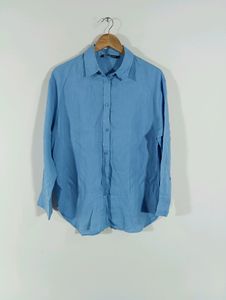 Blue Front & Back Buttons Casual Shirt (Women)