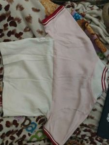 Cute Pink &amp; White Crop Top