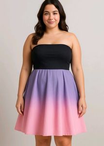 Ombre Fit & Flare Midi Dress