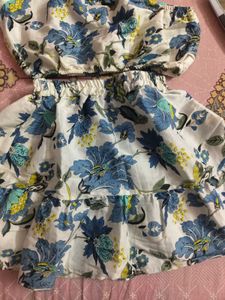 Cotton Off Shoulder Top Nd Skirt