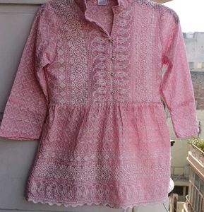 Baby Pink Chikankari Top