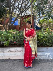 Elegant Maroon Cotton Saree