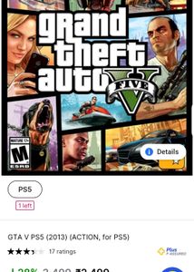 PS5 GTA 5 CD latest edition used-0 times.....