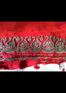 Red Embellished Saree