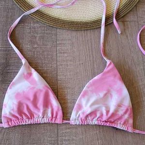 Pink Tie-Dye Bikini Top