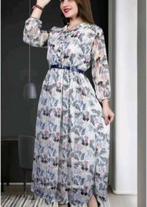 Elegant Floral Print Maxi Dress