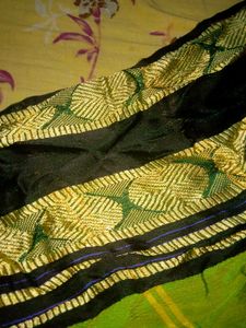 Vintage Silk Saree- Mustard Yellow &amp; Brown