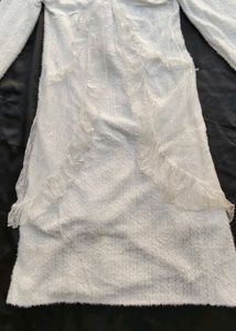 korean fur White Dress