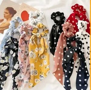 Cute Ribbon Hair Scrunchies - 4 Pack