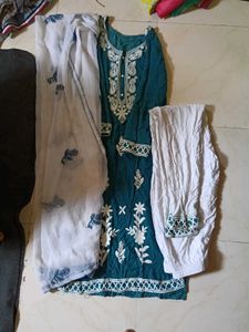 Teal Embroidered Salwar Kameez