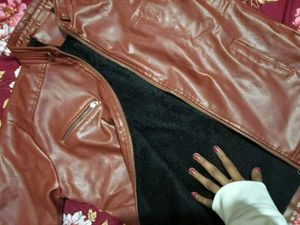 Brown Faux Leather Jacket
