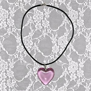 Pink Glass Heart Pendant💖