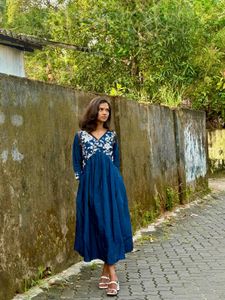 Blue Embroidered Dress