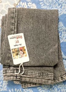 Grey Wide Leg Jeans