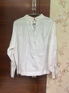 White Flowy Long Sleeve Top