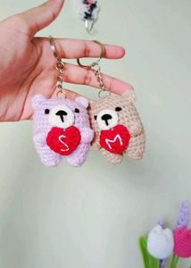 Gummy Bears with initial letter couples keychain