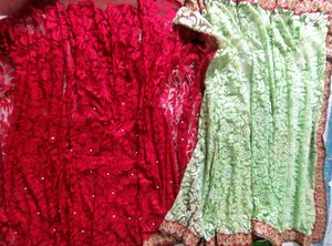 Brasho Saree Red And Green Combination 💚❤️